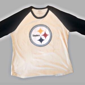 Steelers Smith Schuster #19 Raglan Cotton T-Shirt Size 4XL